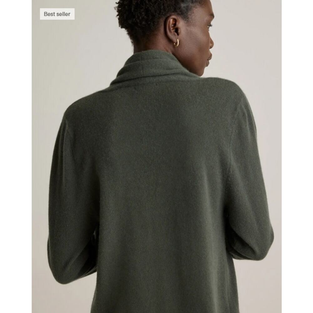 Quince Mongolian Cashmere Duster Cardigan Moss Size M NWT - Picture 4 of 8